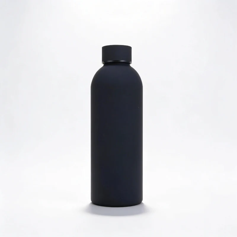 Gourde Isotherme 500ml Noir Acier Inoxydable Double Paroi — Récipient Nomade