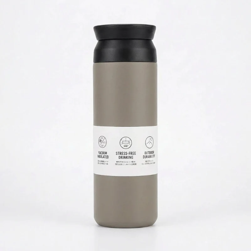 Gourde Isotherme 350ml Marron Contenant Nomade — Thermos Inox Large Ouverture