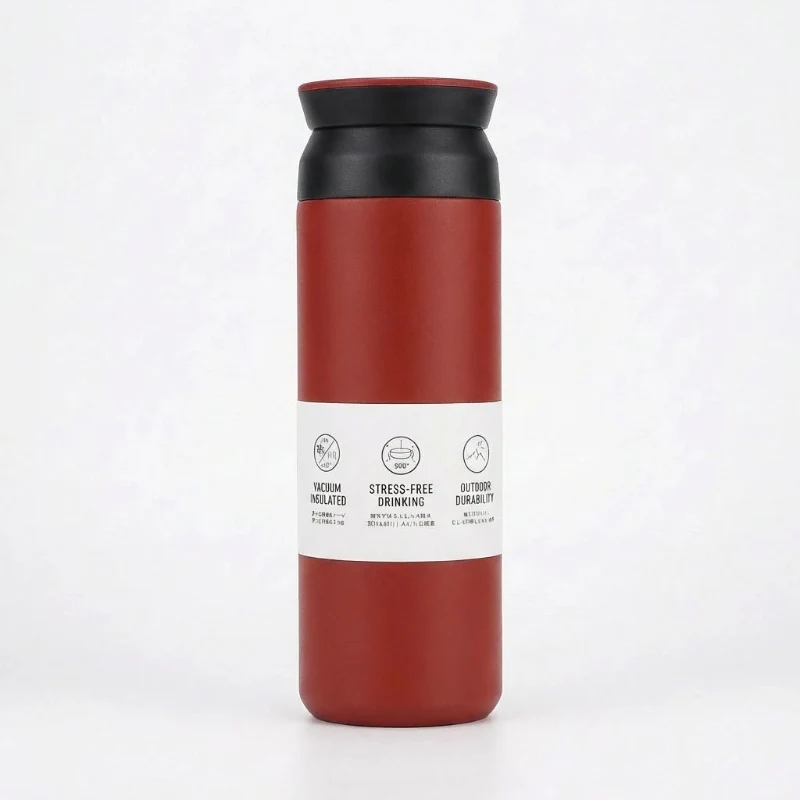 Gourde Isotherme 350ml Rouge Contenant Nomade — Thermos Inox Large Ouverture