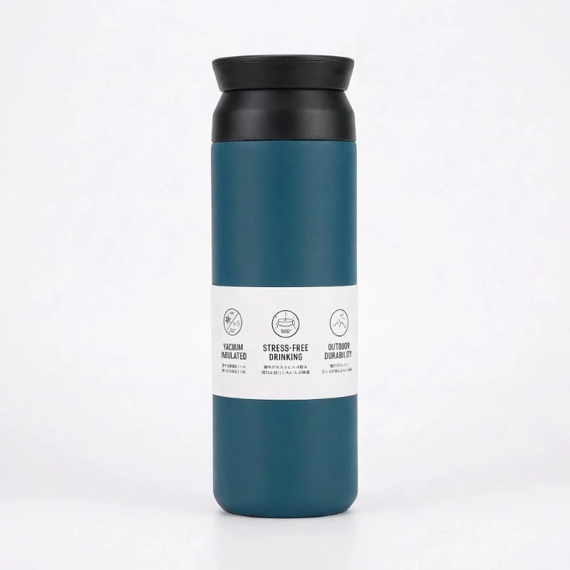 Gourde Isotherme 350ml Bleu Contenant Nomade — Thermos Inox Large Ouverture