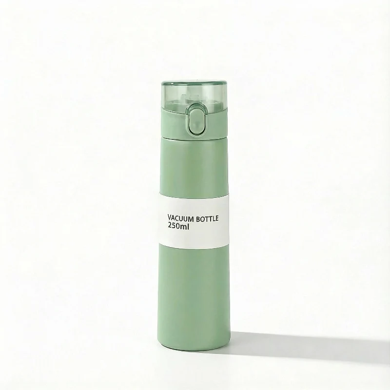 Gourde Isotherme 250ml Vert Verrouillage Sécurisé Anti-fuite — Inox Léger