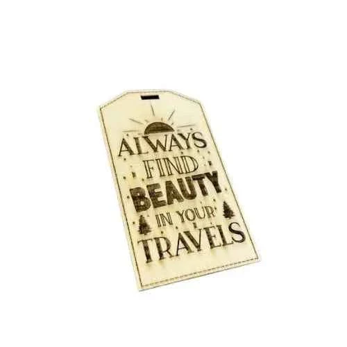 Étiquette à bagage personnalisée bois gravé