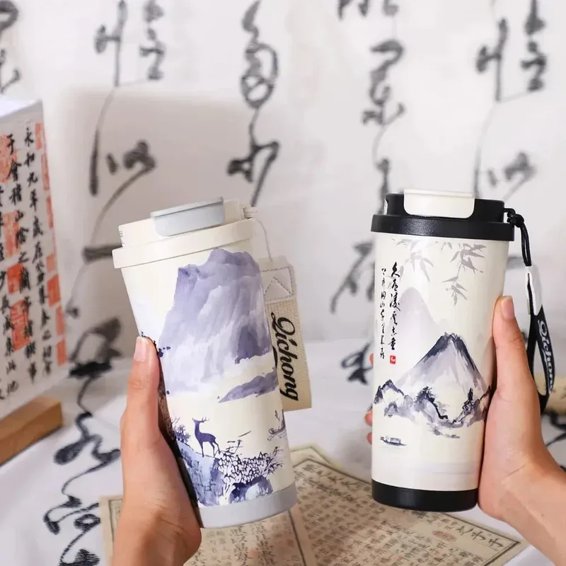 Mug Thermos Japonais à Fleurs
