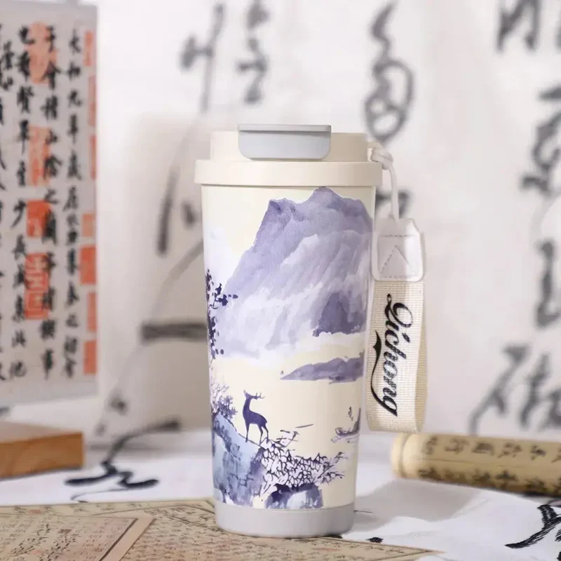 Mug Thermos Japonais à Fleurs