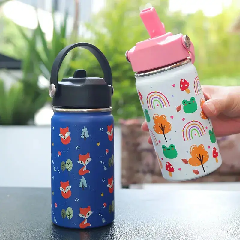 Gourde Inox Enfant Avec Paille 12oz