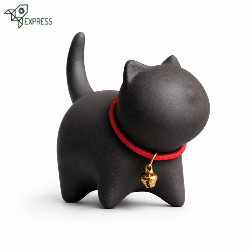 Figurine de Thé Chat en Argile