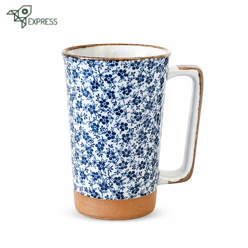 Mug japonais Bleu Fleurs 400ml
