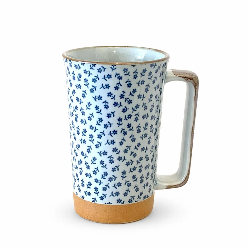 Mug japonais Bleu Fleurs 400ml