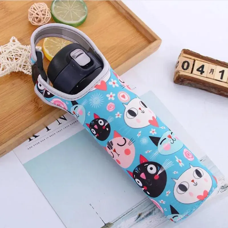 Housse Pour Gourde Avec Sangle Bleu (Animaux)