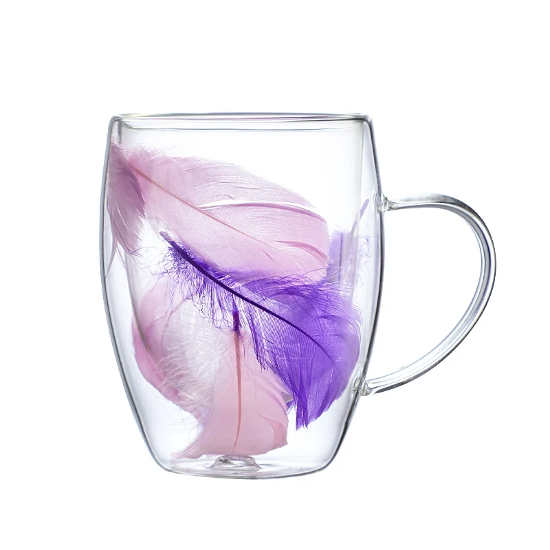 Tasse Verre Double Paroi Plume 350ml