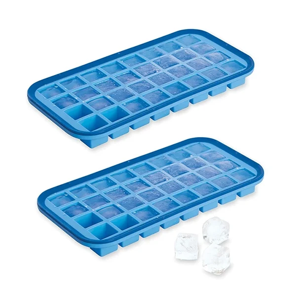 Lot 2 Bacs à glaçons silicone souple démoulage facile 32 cubes Mathon
