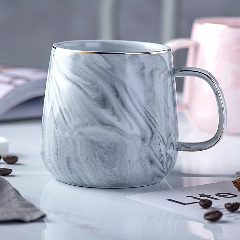 Tasse Marbre Rose ou Gris 380ml