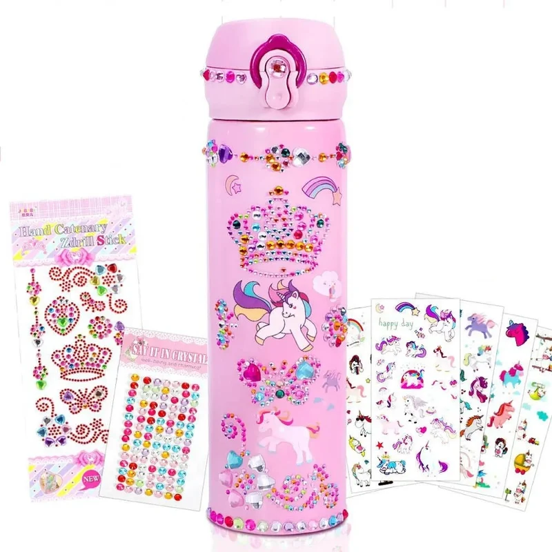 Gourde à Customiser Rose Licorne 500ml