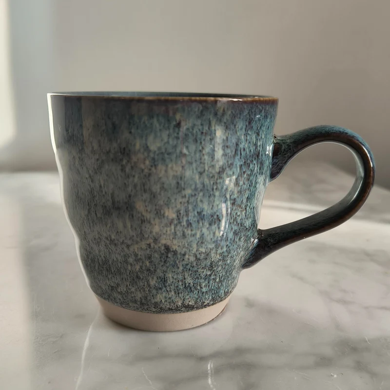 Mug en Céramique Émaillé Bleu 400-500ml