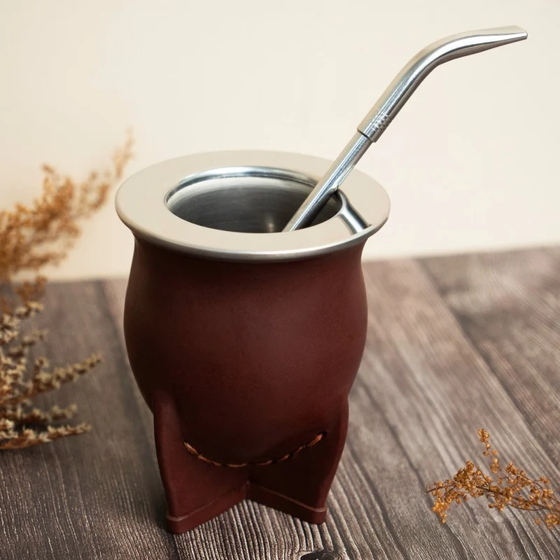 Leather Camionero Inox Cup Brown