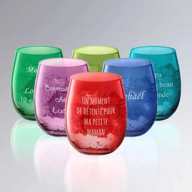 Verre Coloré Dédicace à personnaliser