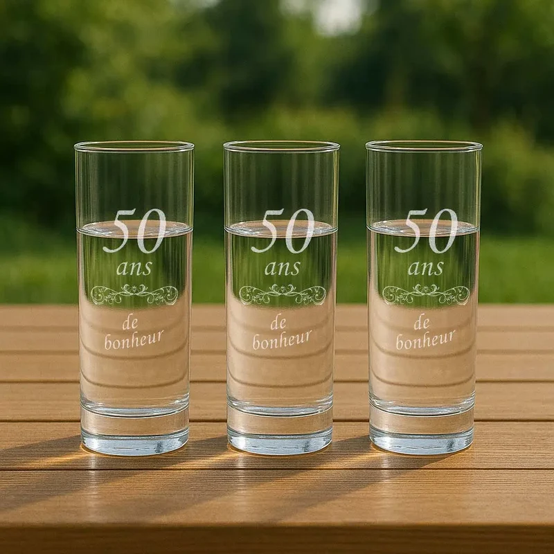 Verre à Eau Personnalisable, Collection "Anniversaire"