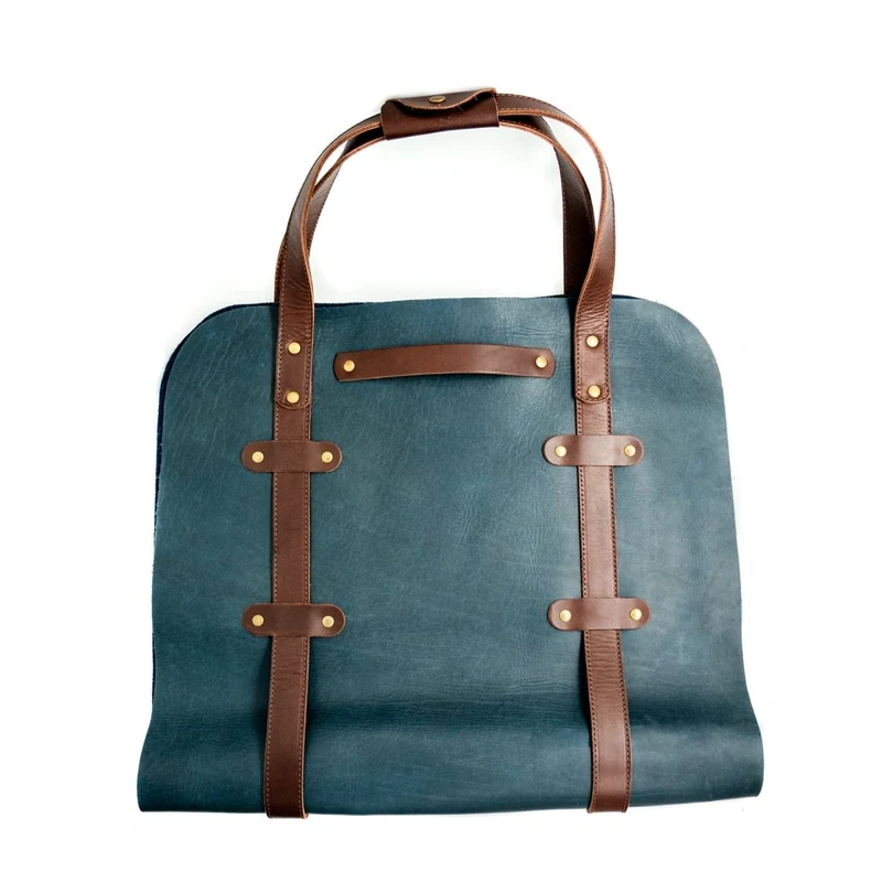 Full Grain Leather Log Carrier