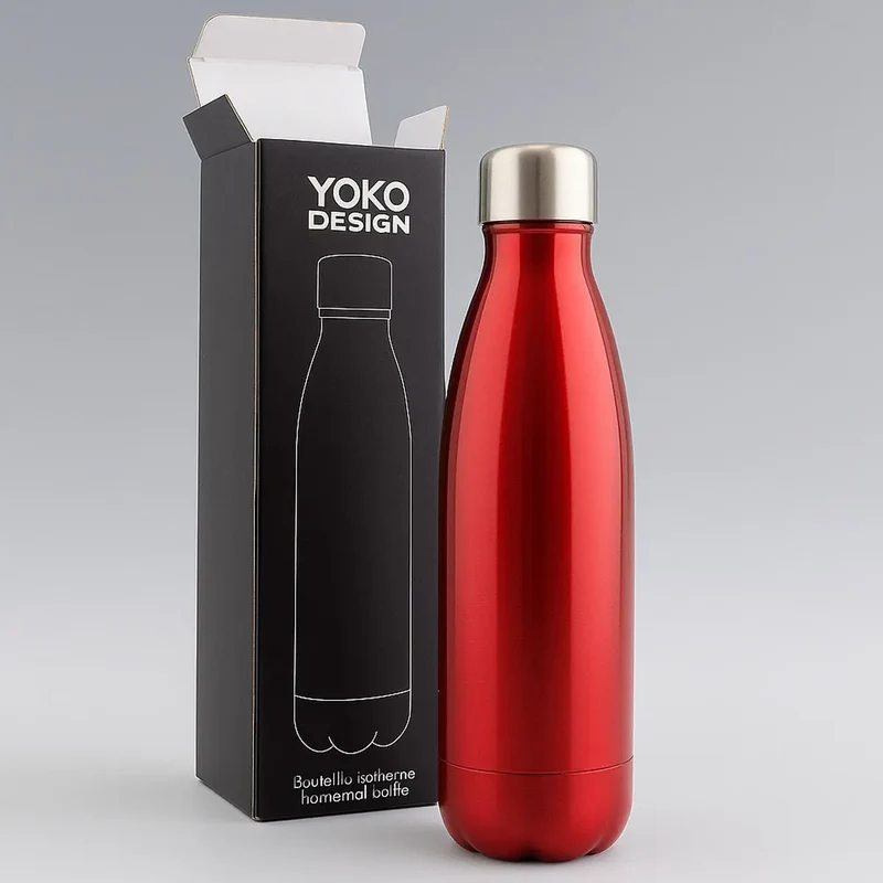 Bouteille Isotherme 500 ml à Personnaliser (Noire, Rouge ou Bleue)