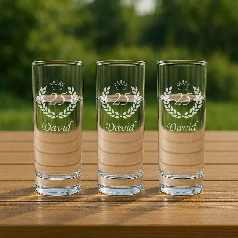 Verre à Eau Personnalisable, Collection "Couronnes de Lauriers"
