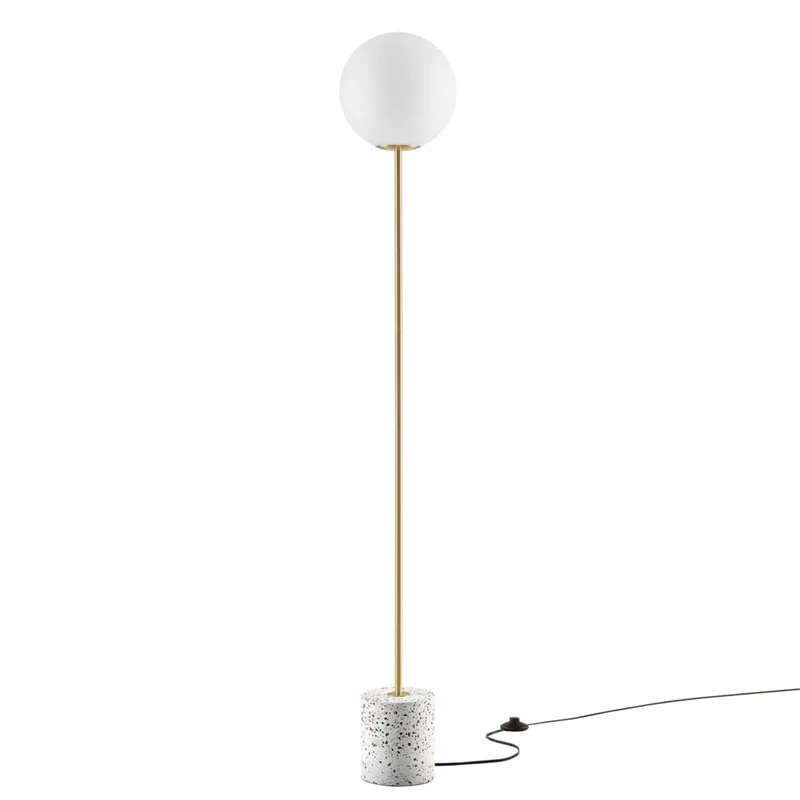 Modway - Logic Terrazzo Lampe sur pied, Blanc