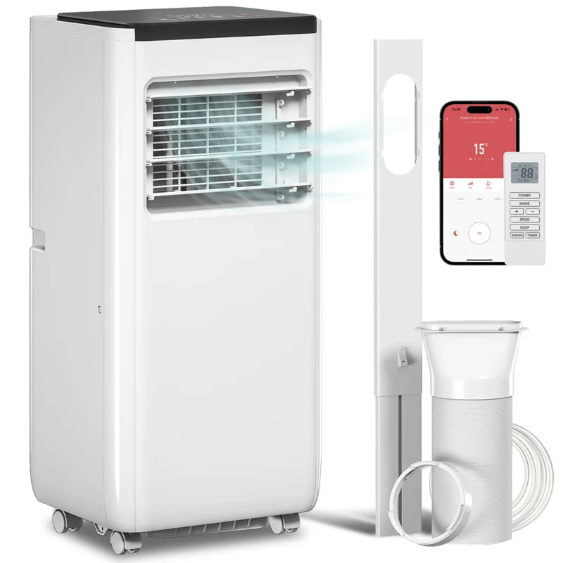 HOMCOM climatiseur portable 8000 BTU avec contrôle WiFi - blanc