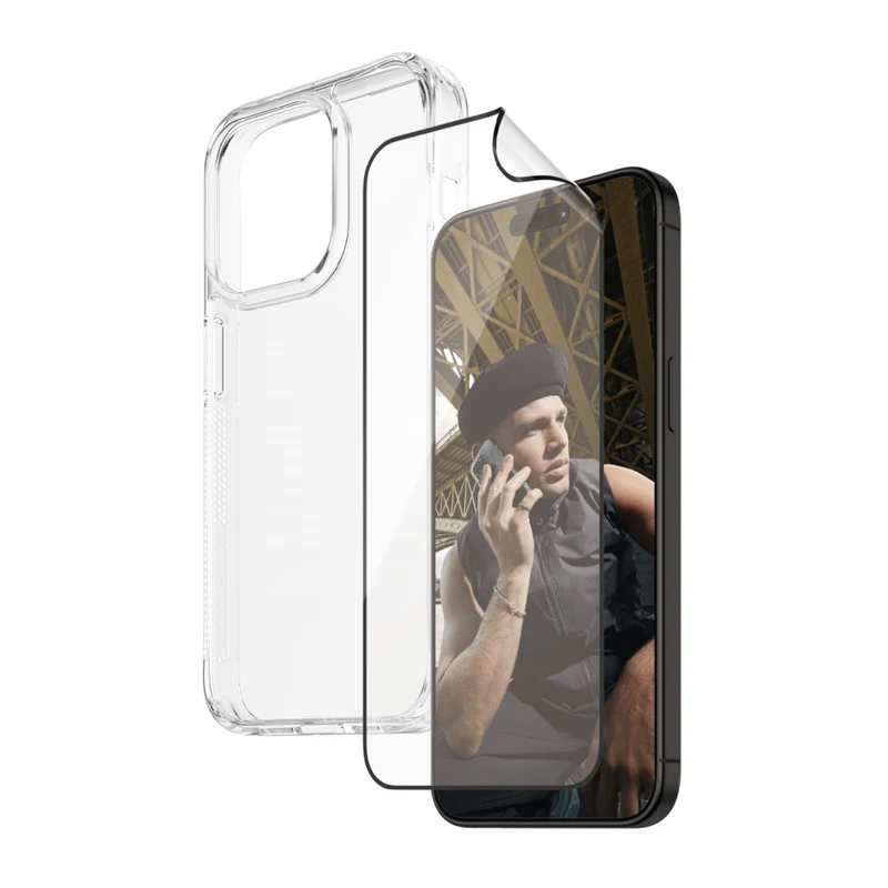 PanzerGlass Bundle with HardCase & Matrix Glass for iPhone 15 Pro - Clear