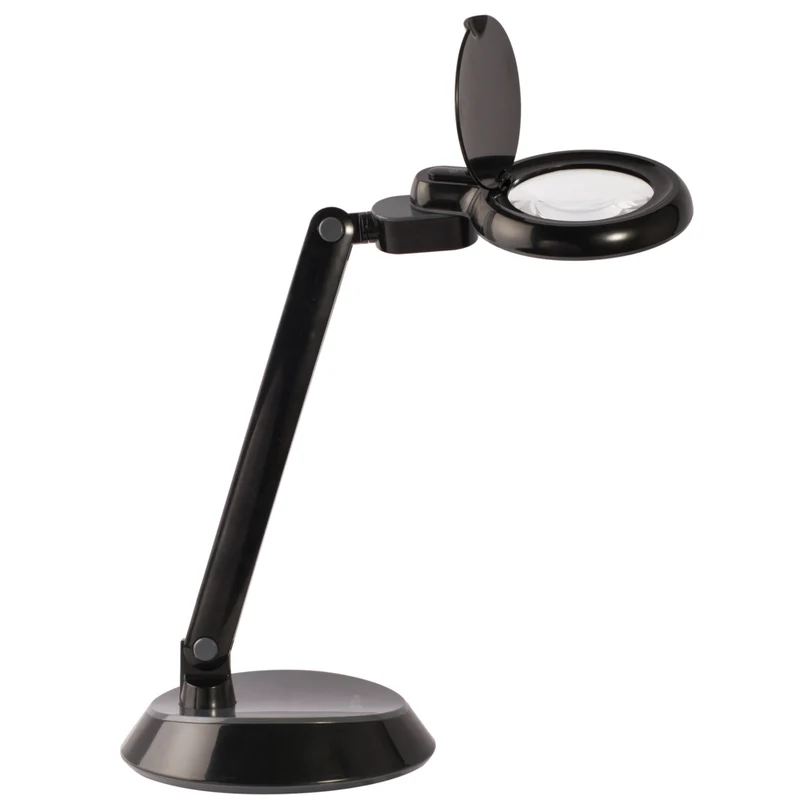 OttLite Space-Saving LED Magnifier Desk Lamp - Clearsun - Black