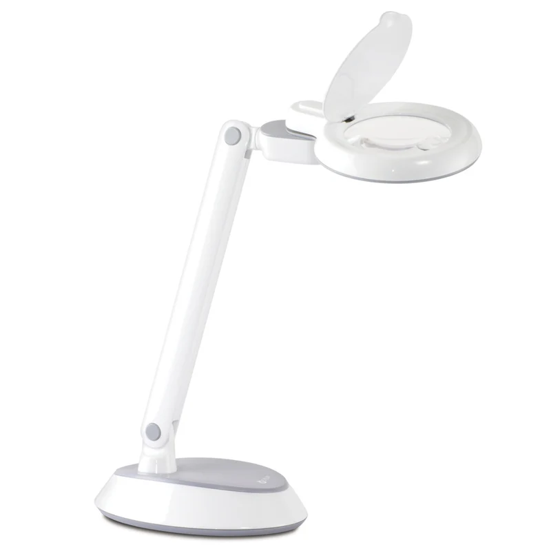 OttLite - Lampe de bureau avec loupe LED gain de place - Clearsun - Blanc