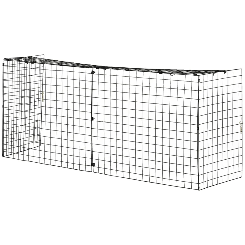 HOMCOM Extendable Steel Fireplace Screen with Fire Spark Guard Cover - Black