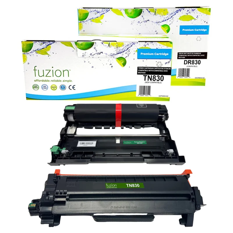 fuzion - Brother TN830 / DR830 Ensemble - Cartouche de toner et Unité d'Imagerie Compatible - Rendement standard - Noir