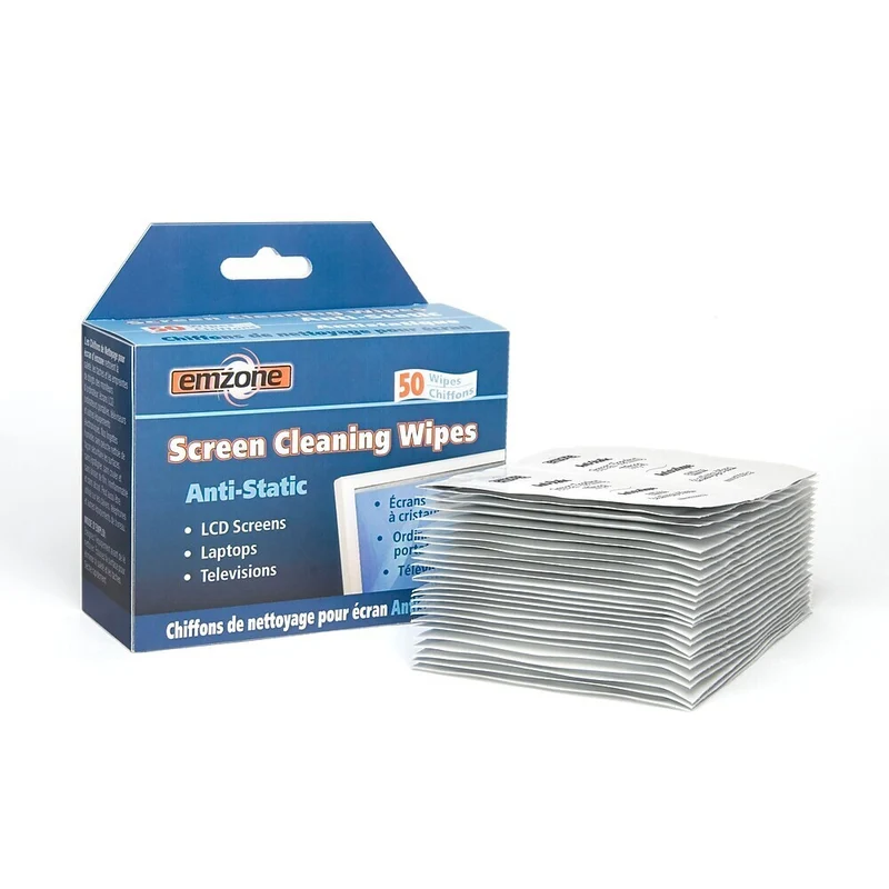 Emzone Screen Cleaning Wipes - 50 Wipes/Pack - 12 Packs
