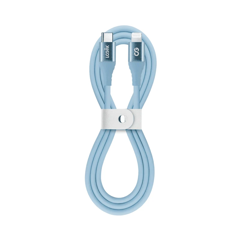 LOGiiX Vibrance Silicone Cable USB-C to Lightning - Blue