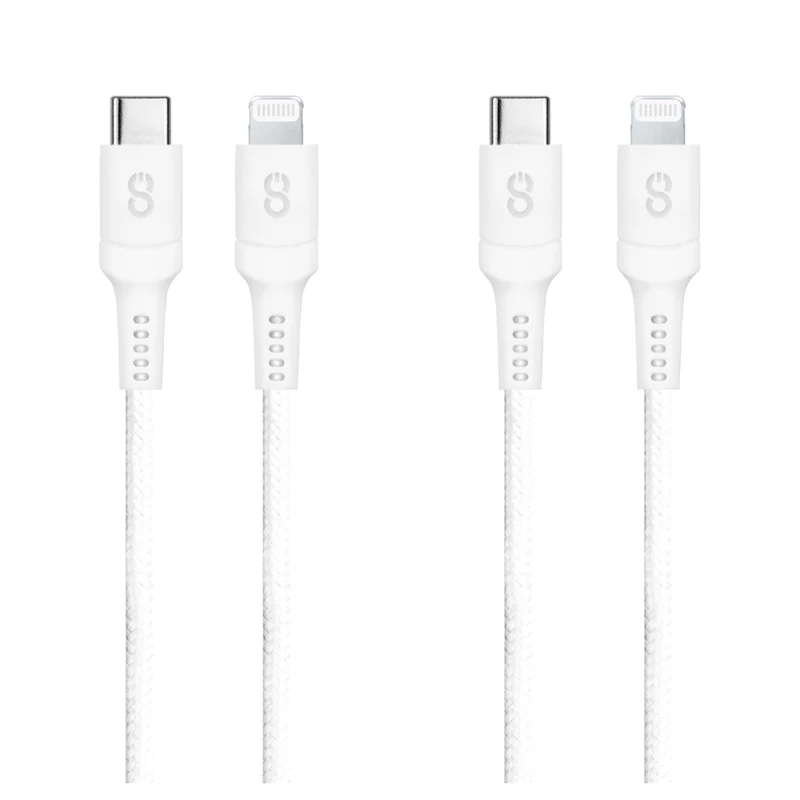 LOGiiX - Piston Connect USB-C à Lightning - Blanc - Paquet de 2