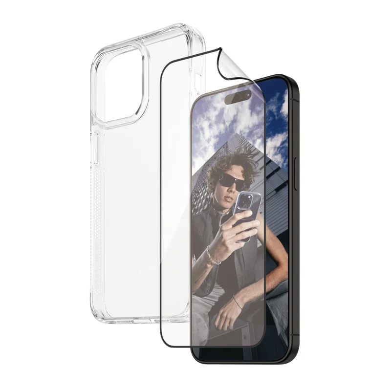 PanzerGlass Bundle with HardCase & Matrix Glass for iPhone 15 Pro Max - Clear