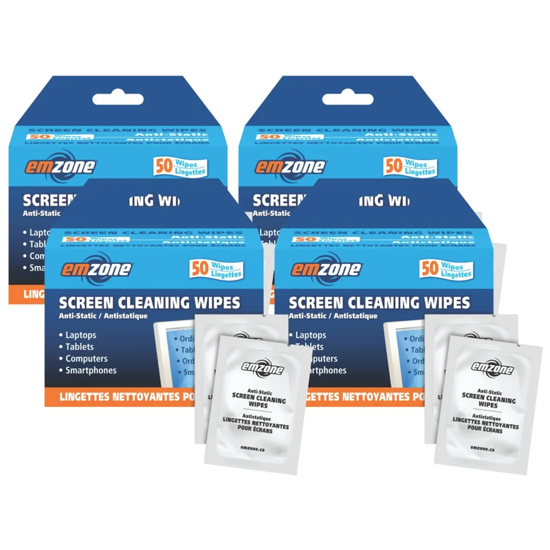 Emzone Screen Cleaning Wipes - 4 Pack of 50