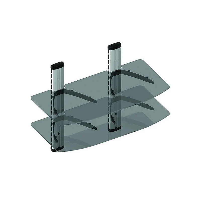 TygerClaw – Support pour DVD à deux étagères larges en verre noir (LCD8219BLK)