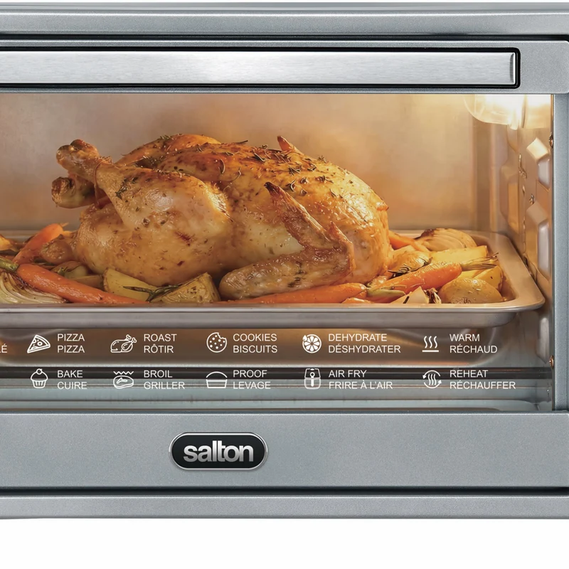 Salton NuRetro Digital Air Fryer Toaster Oven - Metallic Silver