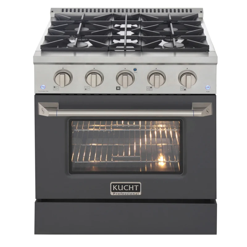 Kucht - 30 po Série KDF Cuisinière Pro Style au gaz naturel - Acier inoxydable/Gris ciment