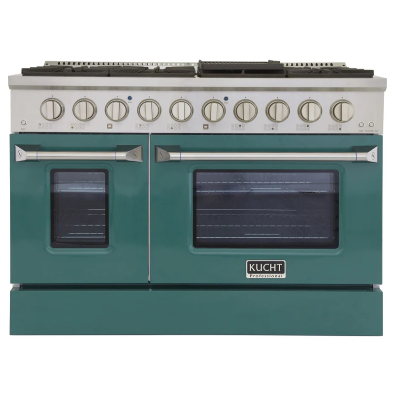 Kucht 48" KNG Series Pro Style Propane Gas Range - Stainless Steel/Green