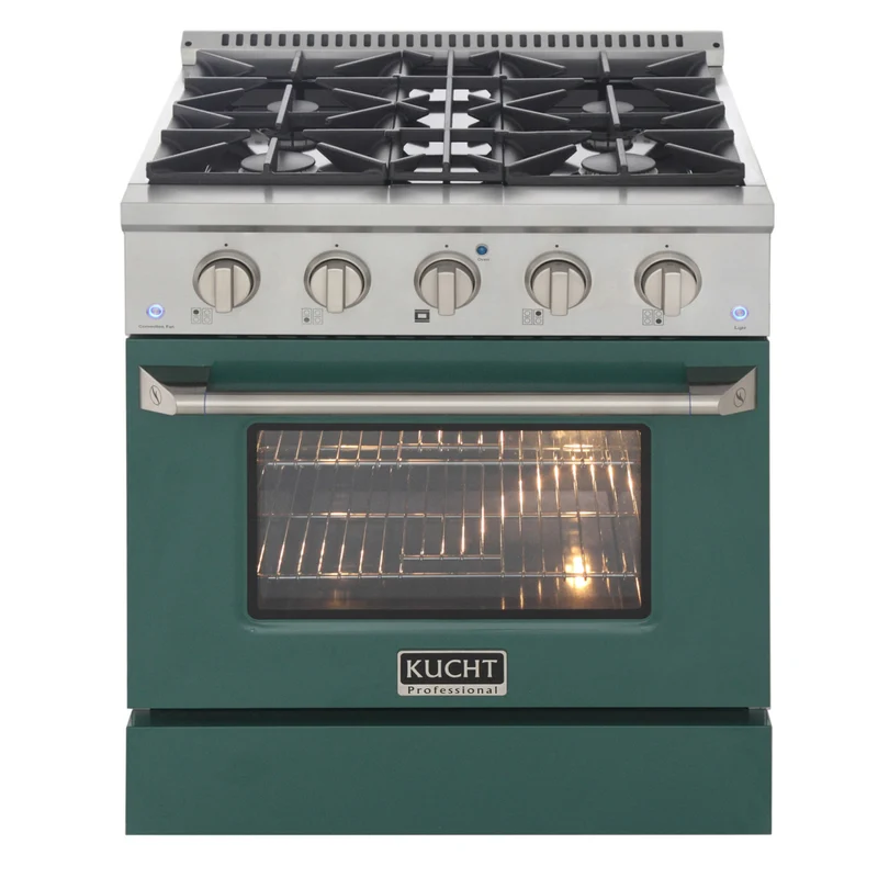 Kucht - 30 po Série KDF Cuisinière Pro Style au gaz naturel - Acier inoxydable/Vert