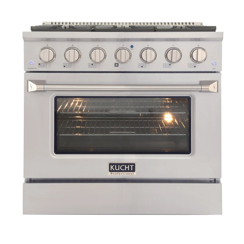 Kucht 36" KNG Series Pro Style Natural Gas Range - Stainless Steel/Silver