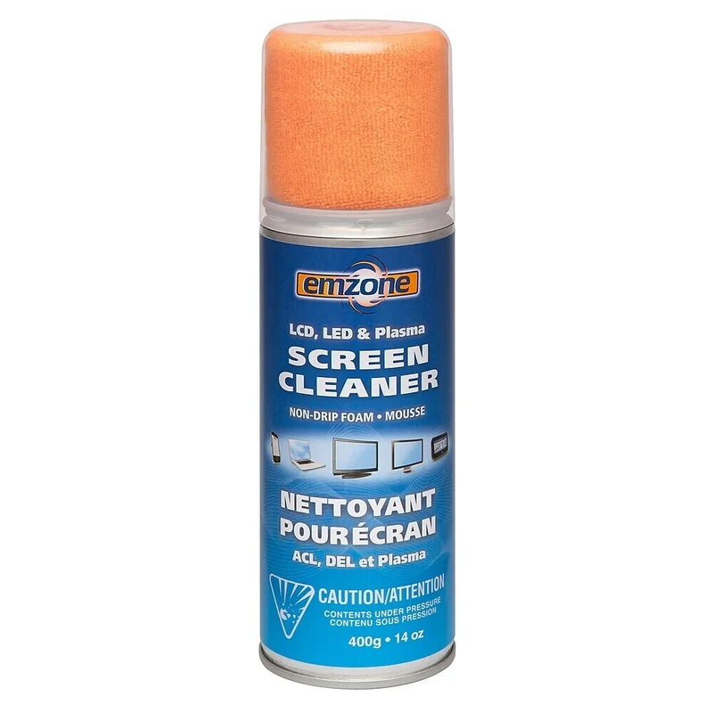 Emzone - Nettoyant pour écran LCD et plasma en mousse avec chiffon - Paquet de 12