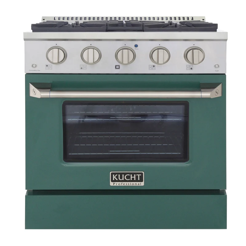 Kucht 30" KNG Series Pro Style Propane Gas Range - Stainless Steel/Green