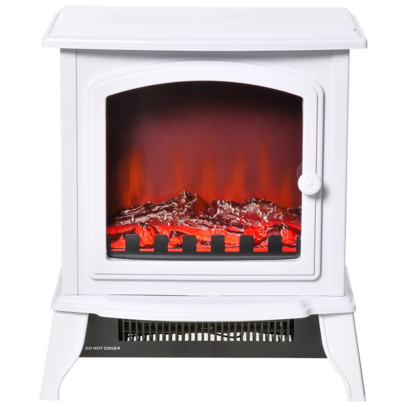HOMCOM 750/1500W Electric Fireplace Heater - White
