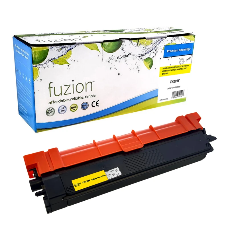 fuzion Brother TN229 (TN229Y) Compatible Toner Cartridge - Standard Yield - Yellow
