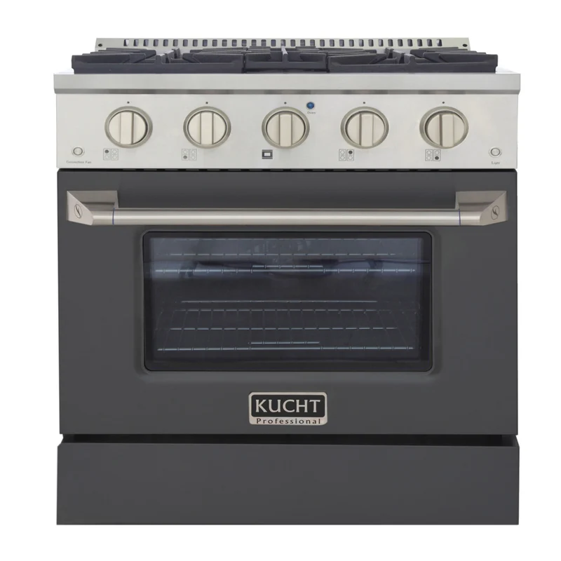 Kucht - 30 po Série KNG Cuisinière Pro Style au gaz naturel - Acier inoxydable/Gris ciment