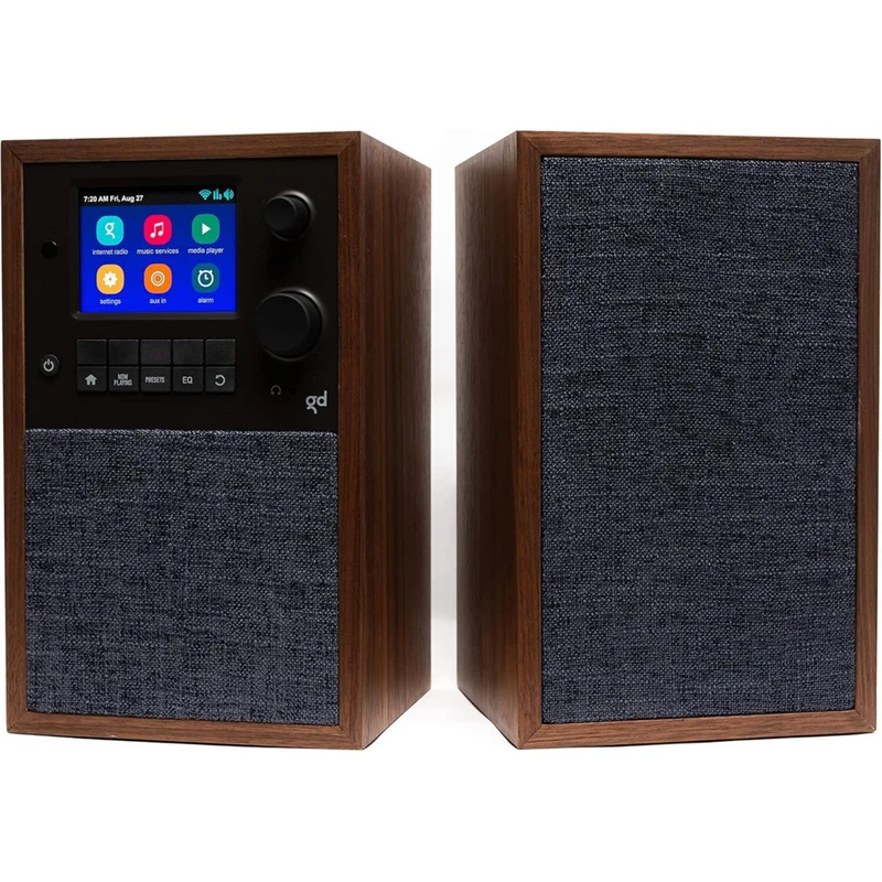 Grace Digital Mondo Elite Alto Smart Internet Radio with Accessory Speaker - Bluetooth - Walnut