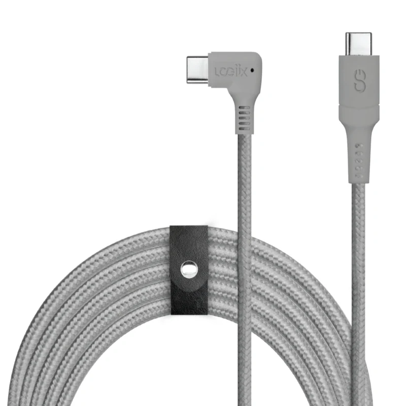 LOGiiX Piston Connect XL 90 USB-C to USB-C - 3M - Graphite Grey