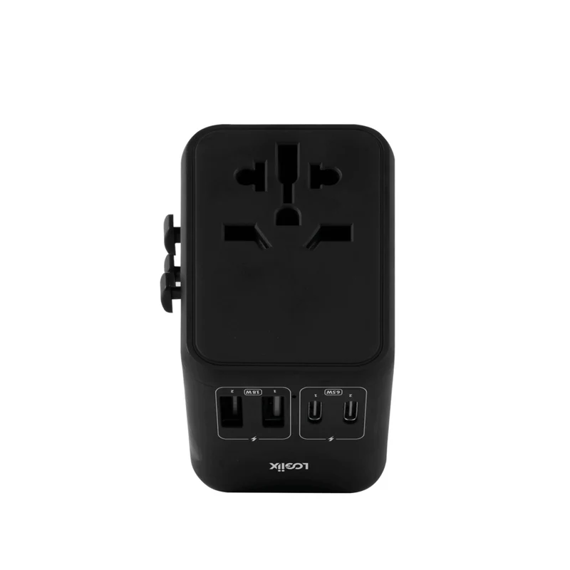 LOGiiX - World Traveler XL 65W Adaptateur de Voyage - Noir